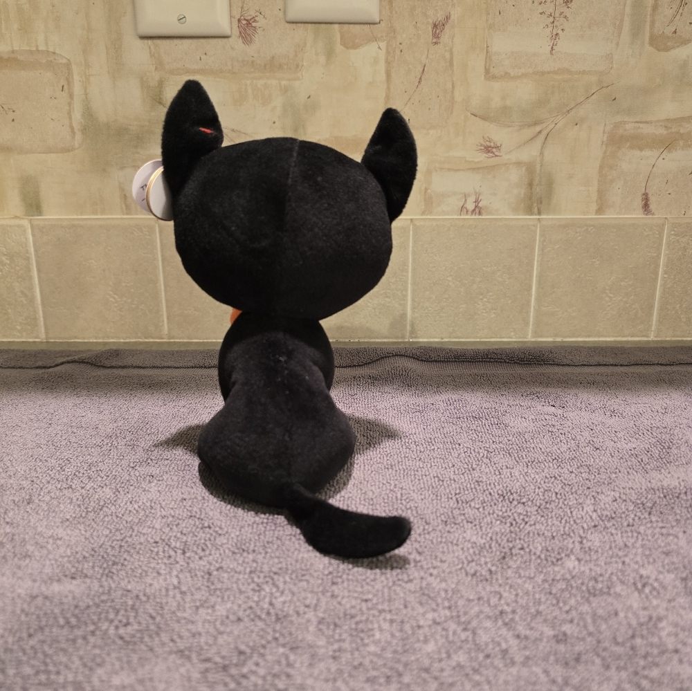 Ty Beanie Boos Shadow The Halloween Cat Plush with Orange Pumpkin 6" - Picture 4 of 7